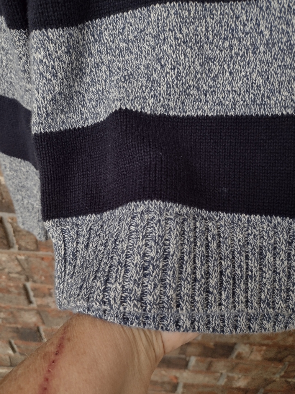 Polo Ralph Lauren Sweater Boys L(14-16) Blue Gray Pull Over Striped Red Pony - Picture 4 of 10